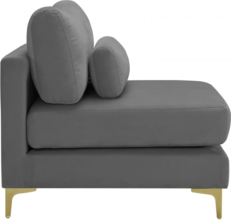 Chaise modulaire sans accoudoirs en velours Julia