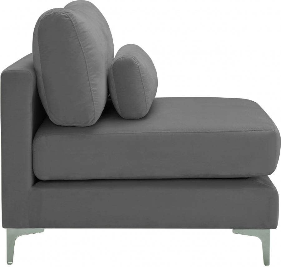 Chaise modulaire sans accoudoirs en velours Julia