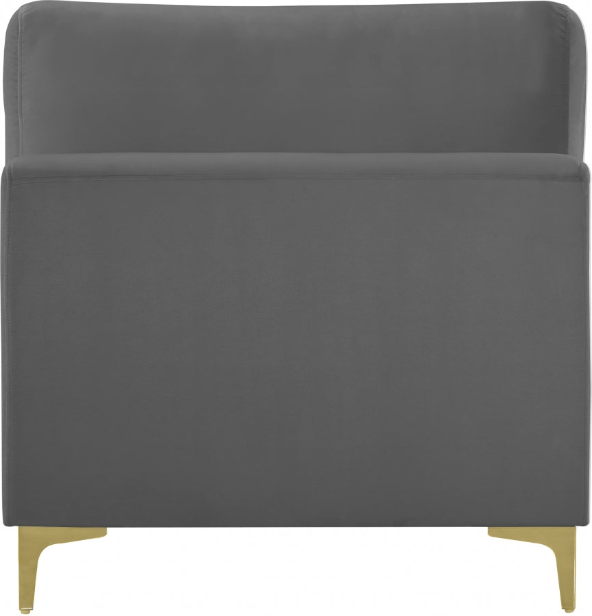 Chaise modulaire sans accoudoirs en velours Julia