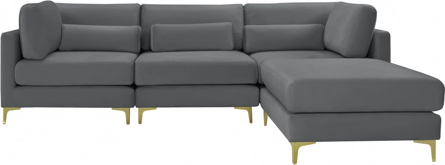 Sectionnel réversible modulaire en velours Julia
