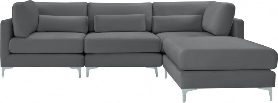 Sectionnel réversible modulaire en velours Julia