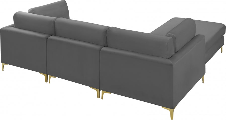 Sectionnel réversible modulaire en velours Julia