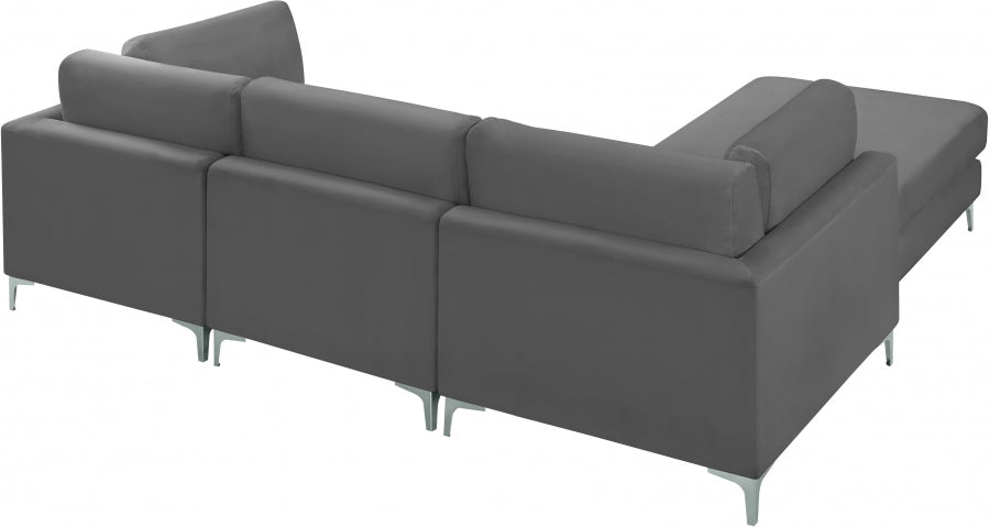 Sectionnel réversible modulaire en velours Julia