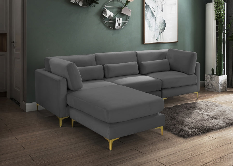 Sectionnel réversible modulaire en velours Julia