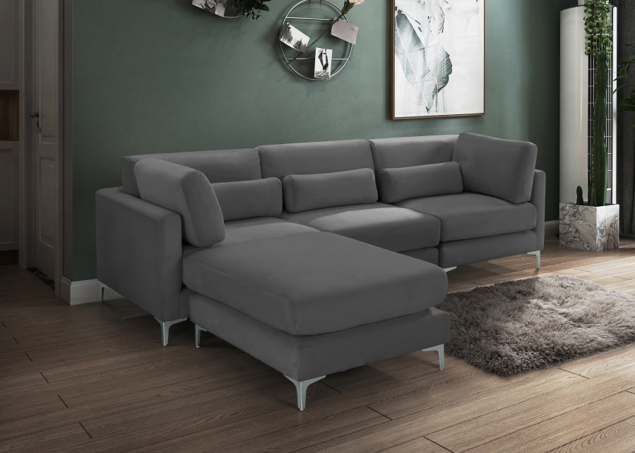 Sectionnel réversible modulaire en velours Julia