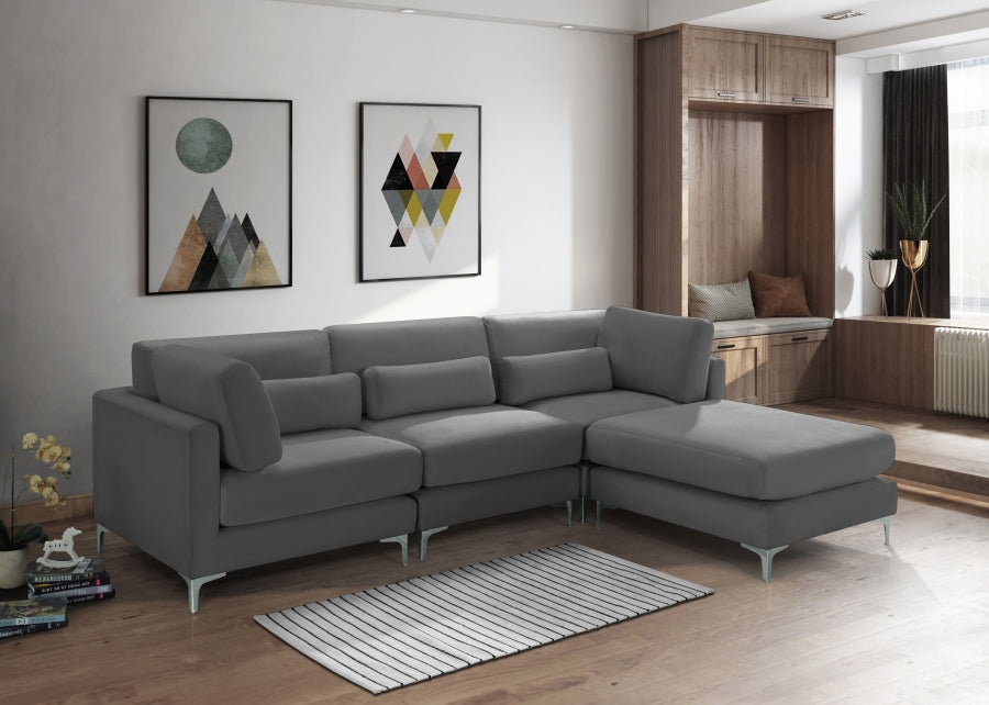 Sectionnel réversible modulaire en velours Julia