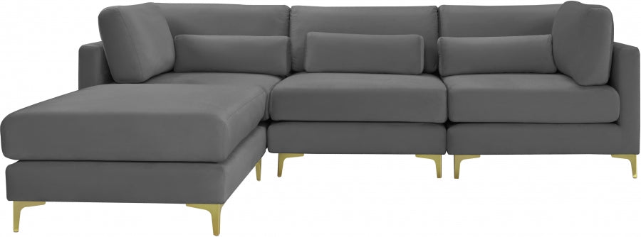 Sectionnel réversible modulaire en velours Julia