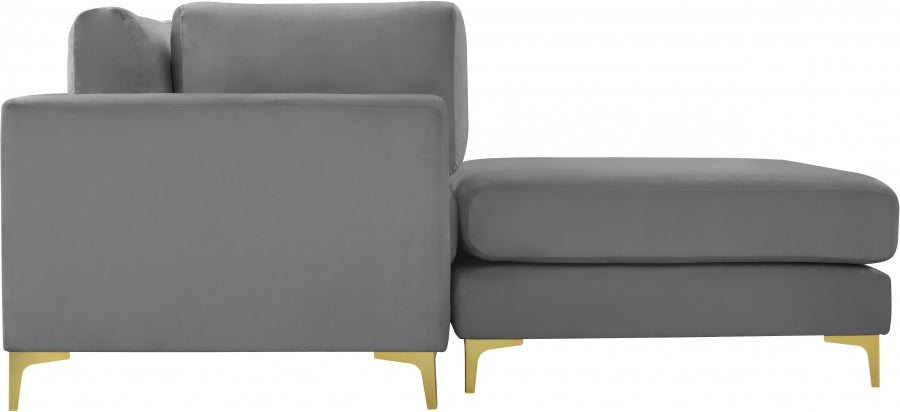 Sectionnel réversible modulaire en velours Julia