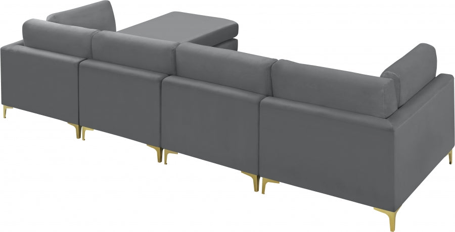 Sectionnel réversible modulaire en velours Julia
