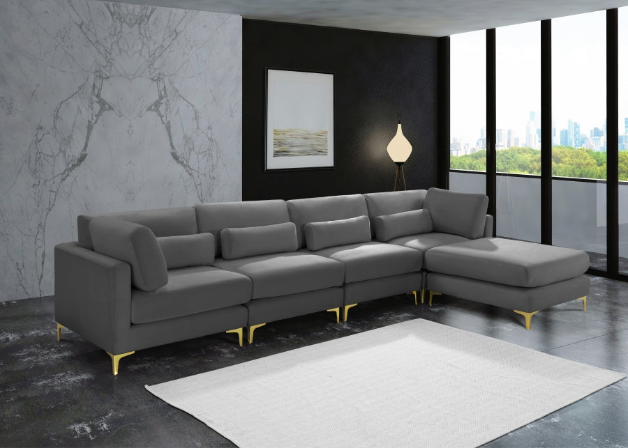 Sectionnel réversible modulaire en velours Julia