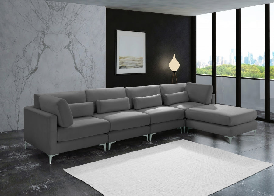 Sectionnel réversible modulaire en velours Julia