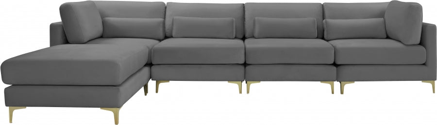 Sectionnel réversible modulaire en velours Julia