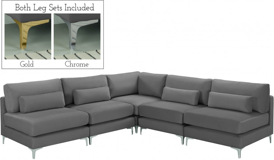 Sectionnel modulaire en velours Julia
