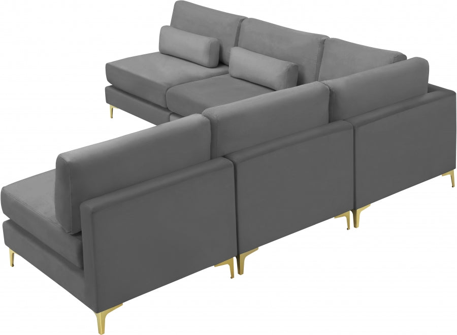 Sectionnel modulaire en velours Julia