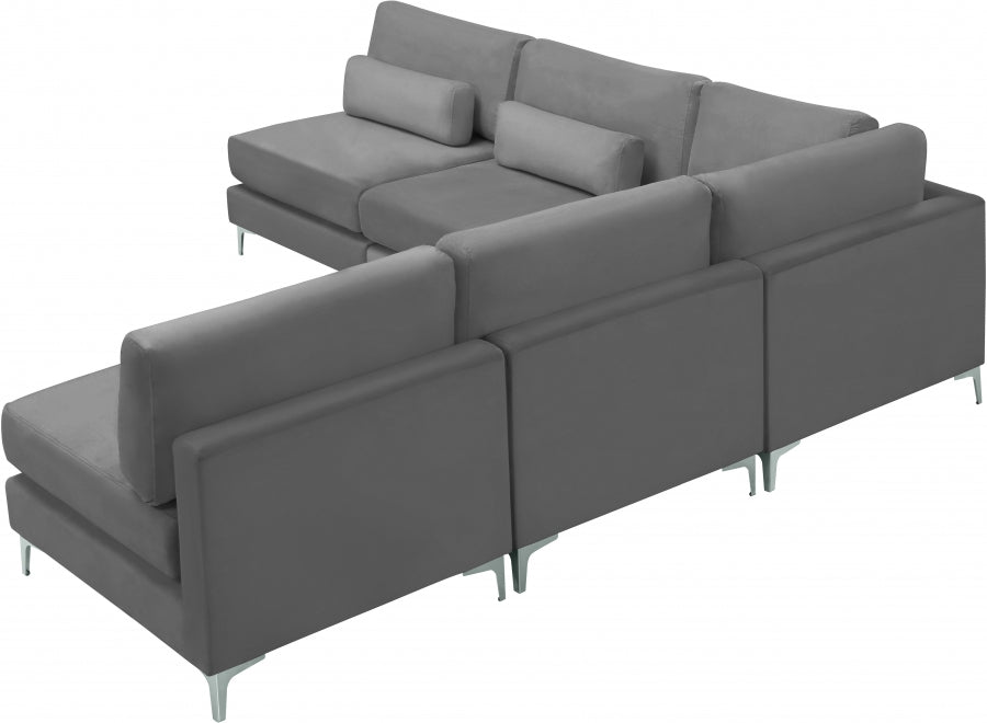 Sectionnel modulaire en velours Julia
