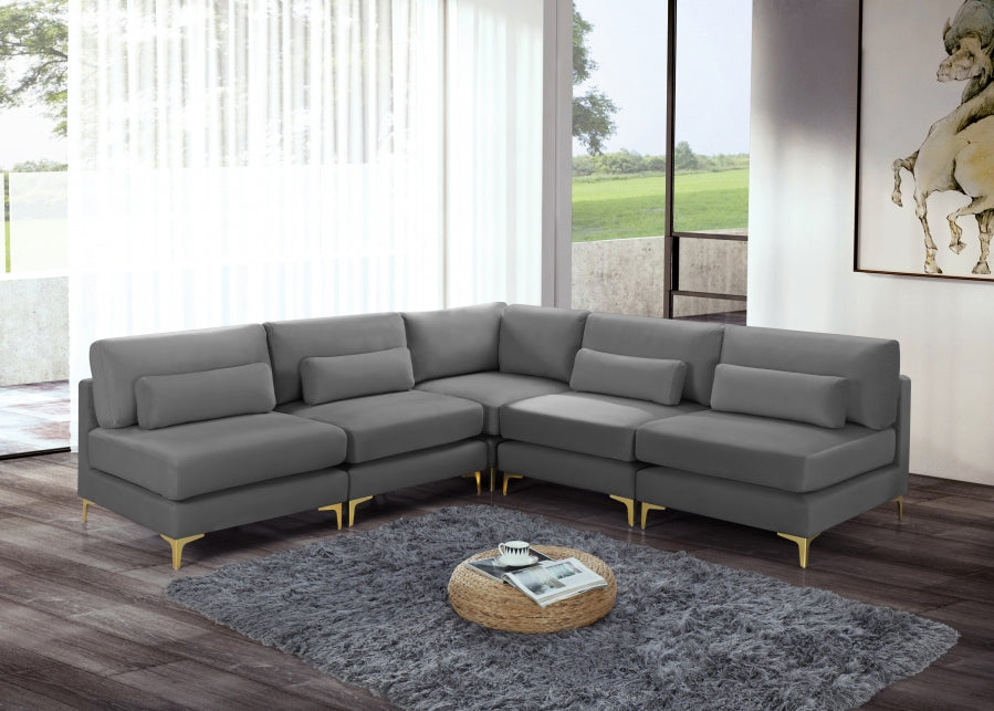 Sectionnel modulaire en velours Julia