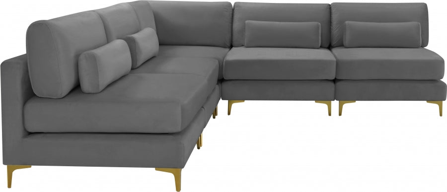 Sectionnel modulaire en velours Julia