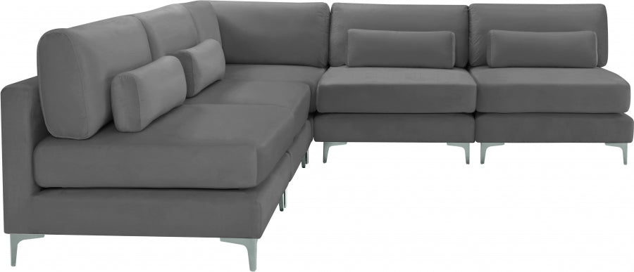 Sectionnel modulaire en velours Julia