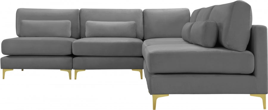 Sectionnel modulaire en velours Julia