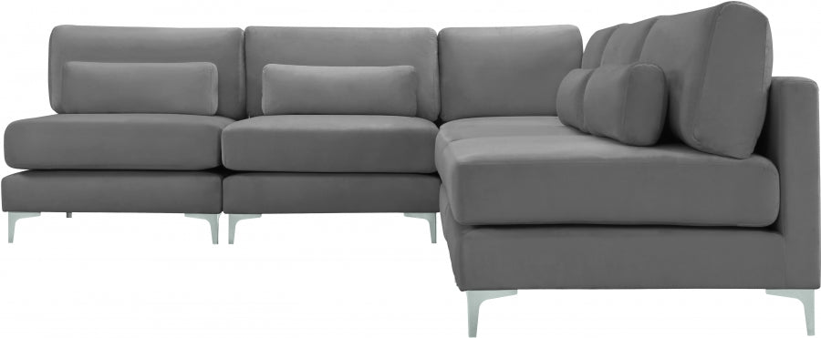 Sectionnel modulaire en velours Julia