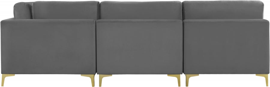 Sectionnel modulaire en velours Julia