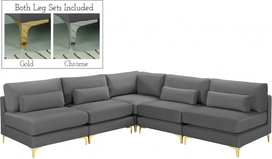 Sectionnel modulaire en velours Julia