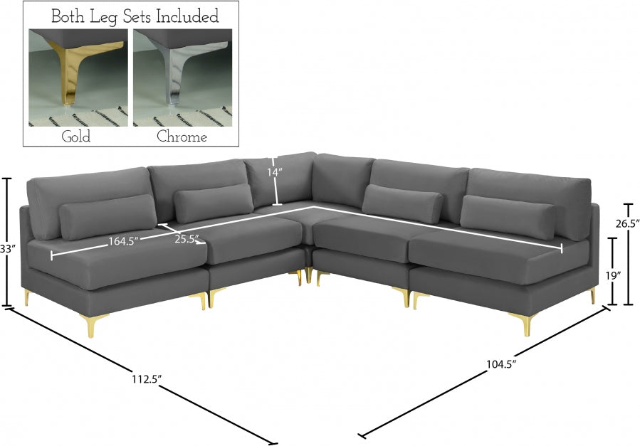 Sectionnel modulaire en velours Julia