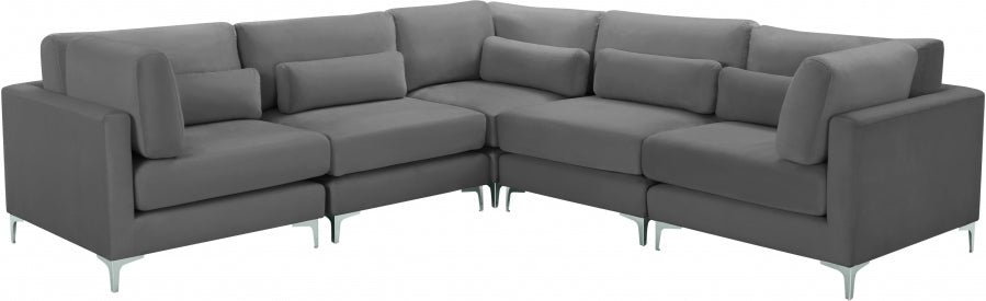 Sectionnel modulaire en velours Julia