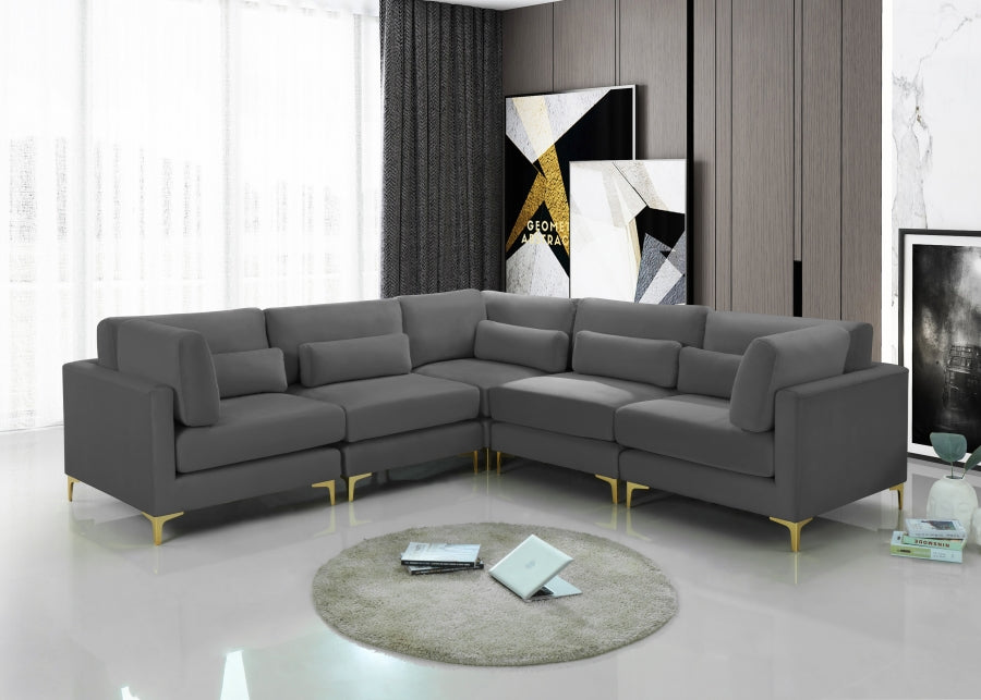 Sectionnel modulaire en velours Julia