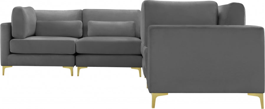 Sectionnel modulaire en velours Julia