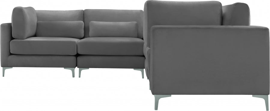 Sectionnel modulaire en velours Julia