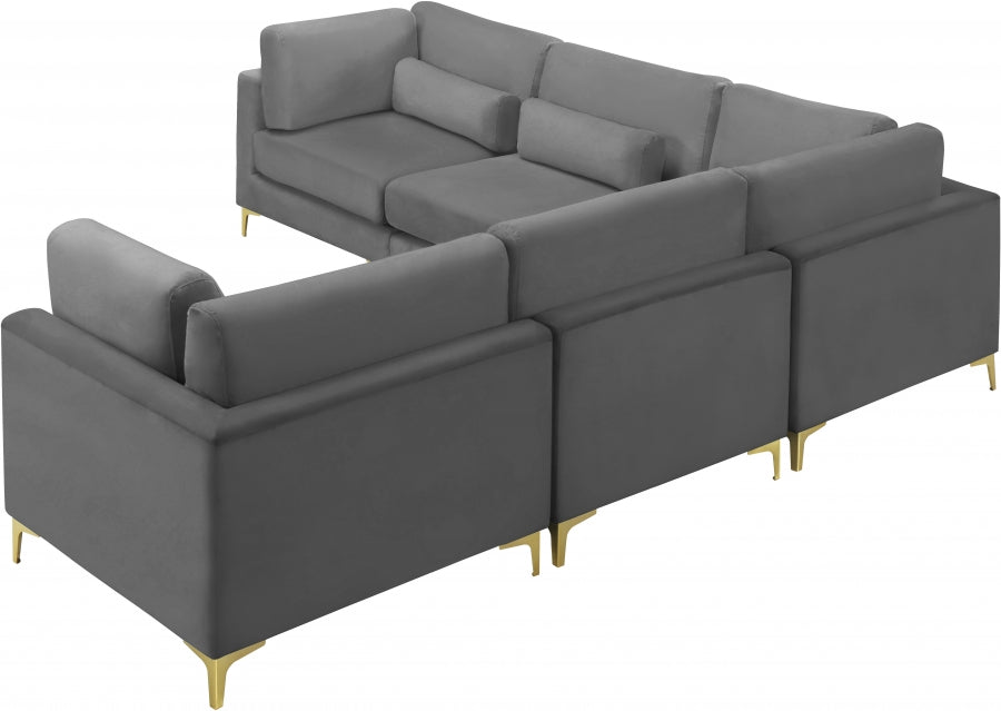 Sectionnel modulaire en velours Julia