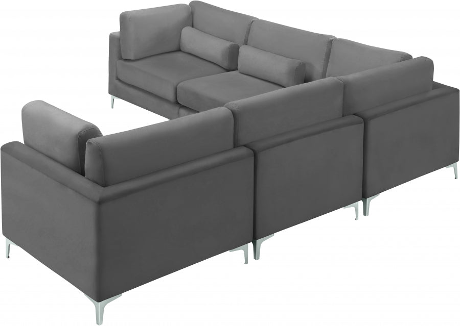 Sectionnel modulaire en velours Julia