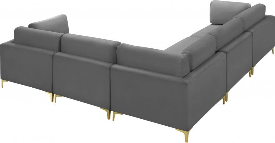 Sectionnel modulaire en velours Julia