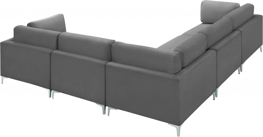 Sectionnel modulaire en velours Julia