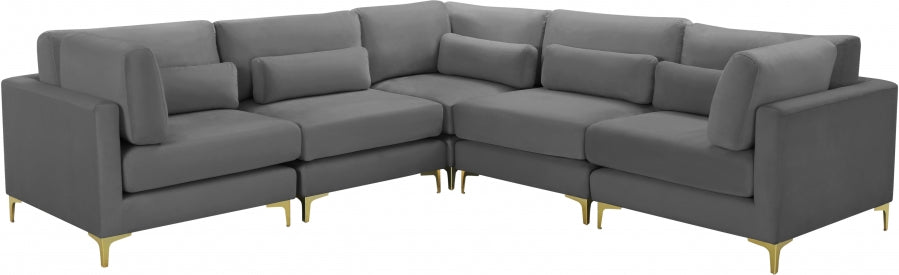 Sectionnel modulaire en velours Julia