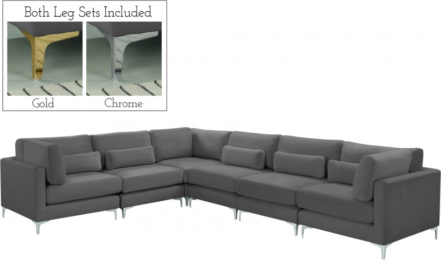 Sectionnel modulaire en velours Julia