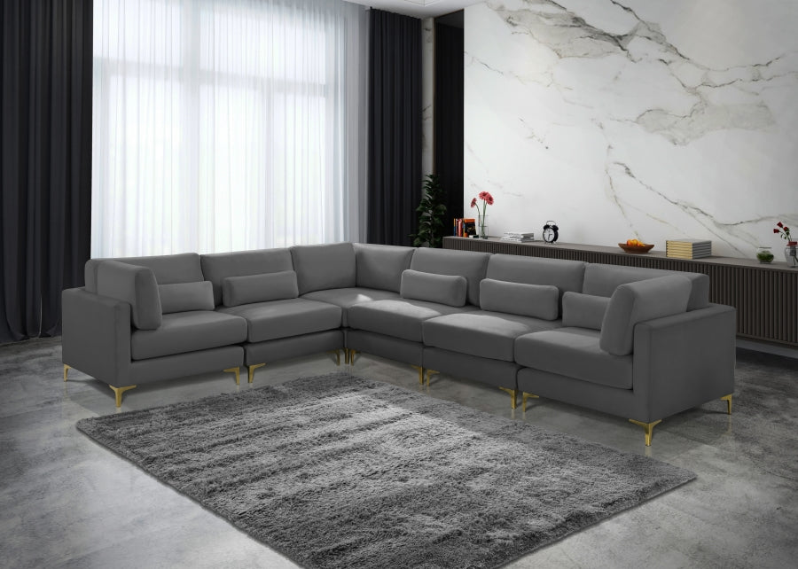 Sectionnel modulaire en velours Julia