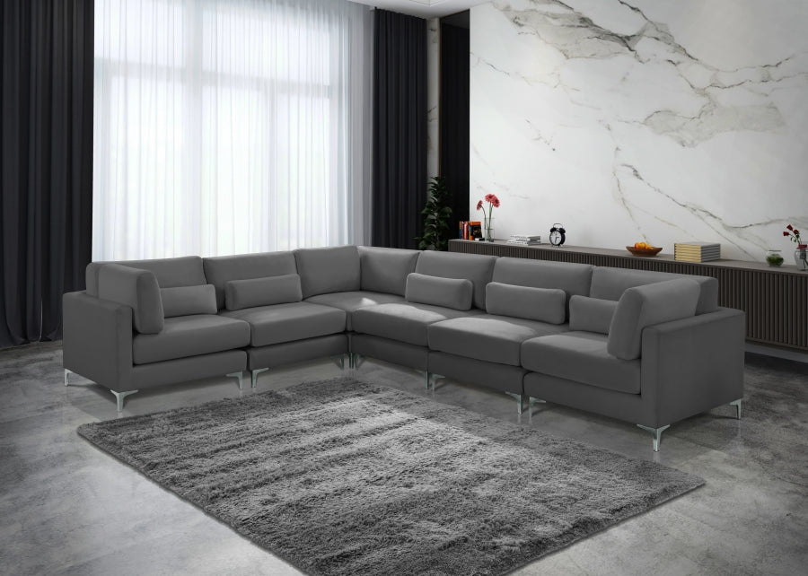 Sectionnel modulaire en velours Julia