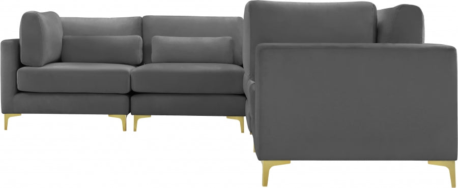 Sectionnel modulaire en velours Julia
