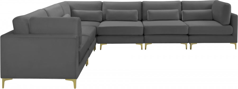 Sectionnel modulaire en velours Julia