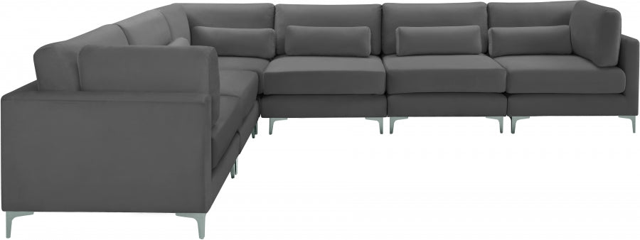 Sectionnel modulaire en velours Julia