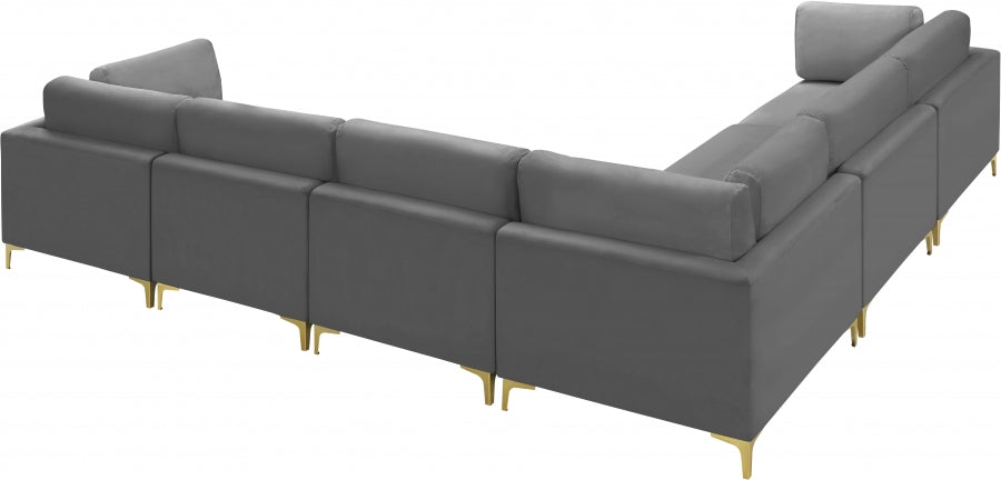 Sectionnel modulaire en velours Julia