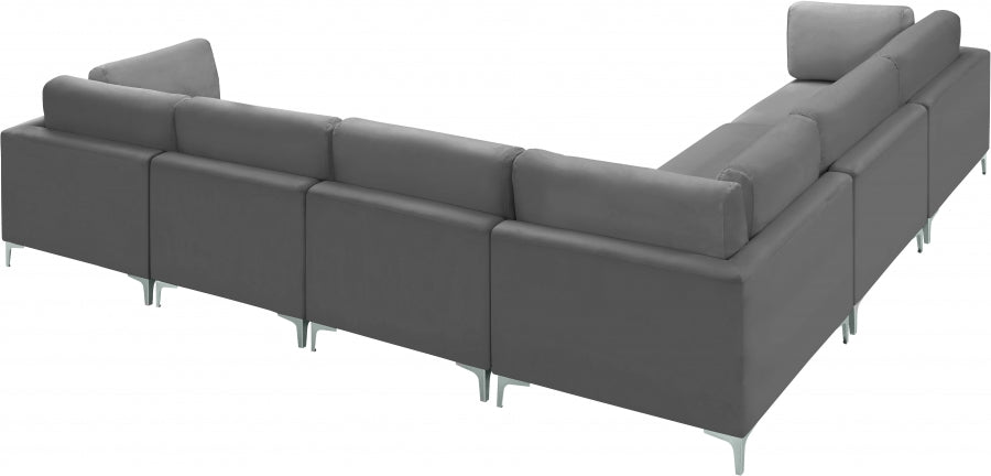 Sectionnel modulaire en velours Julia