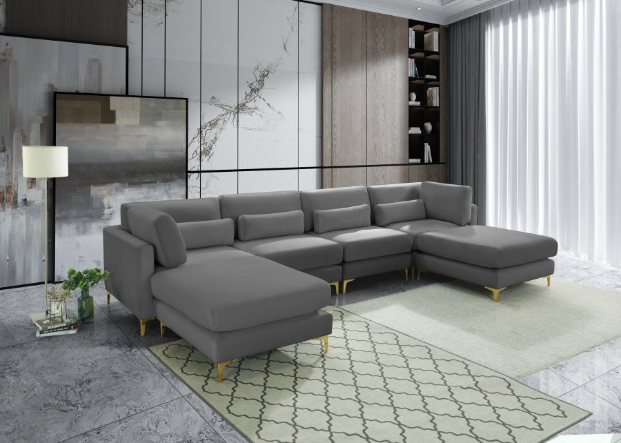 Sectionnel réversible modulaire en velours Julia