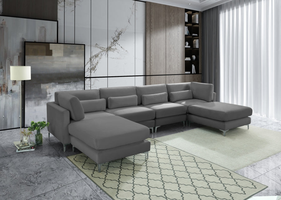 Sectionnel réversible modulaire en velours Julia