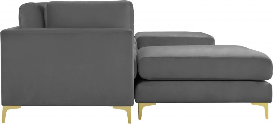 Sectionnel réversible modulaire en velours Julia