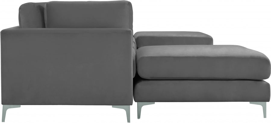 Sectionnel réversible modulaire en velours Julia
