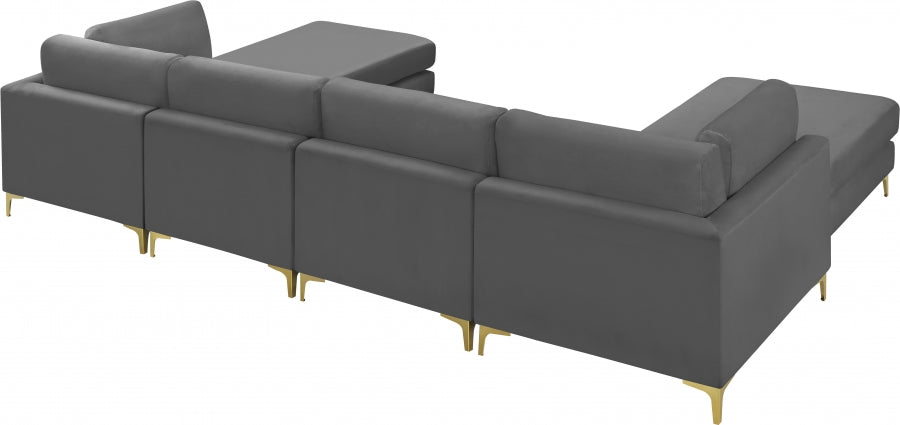 Sectionnel réversible modulaire en velours Julia