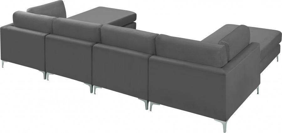 Sectionnel réversible modulaire en velours Julia